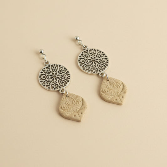 Tan Boho & Charm Earrings
