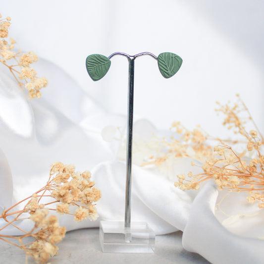 Leaf Texture Stud Earrings