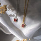 Cherry & Blush Bouquet Pendant Necklace