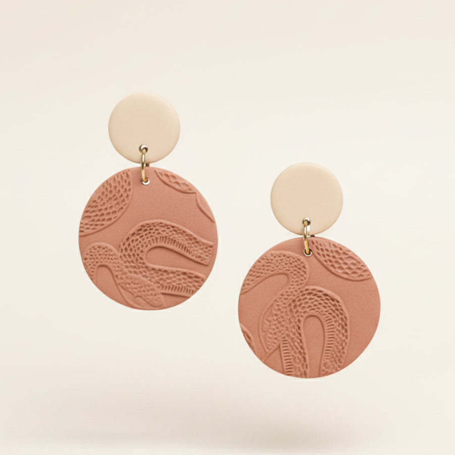 Snake textured polymer clay earrings | NZ handmade snake earrings