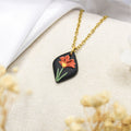Tropical flower gold necklace | NZ made flower necklace