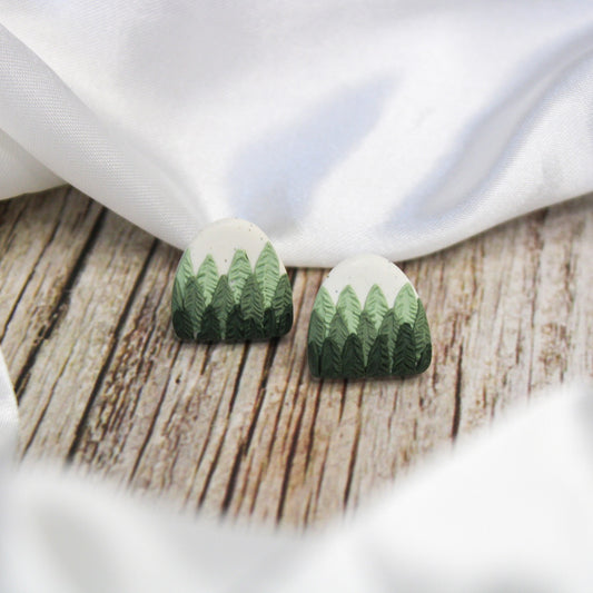 Forest Stud Earrings | Polymer Clay Stud Earrings | Handmade Jewellery