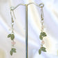 Rose quartz vine earrings for sensitive ears | NZ handmade jewellery