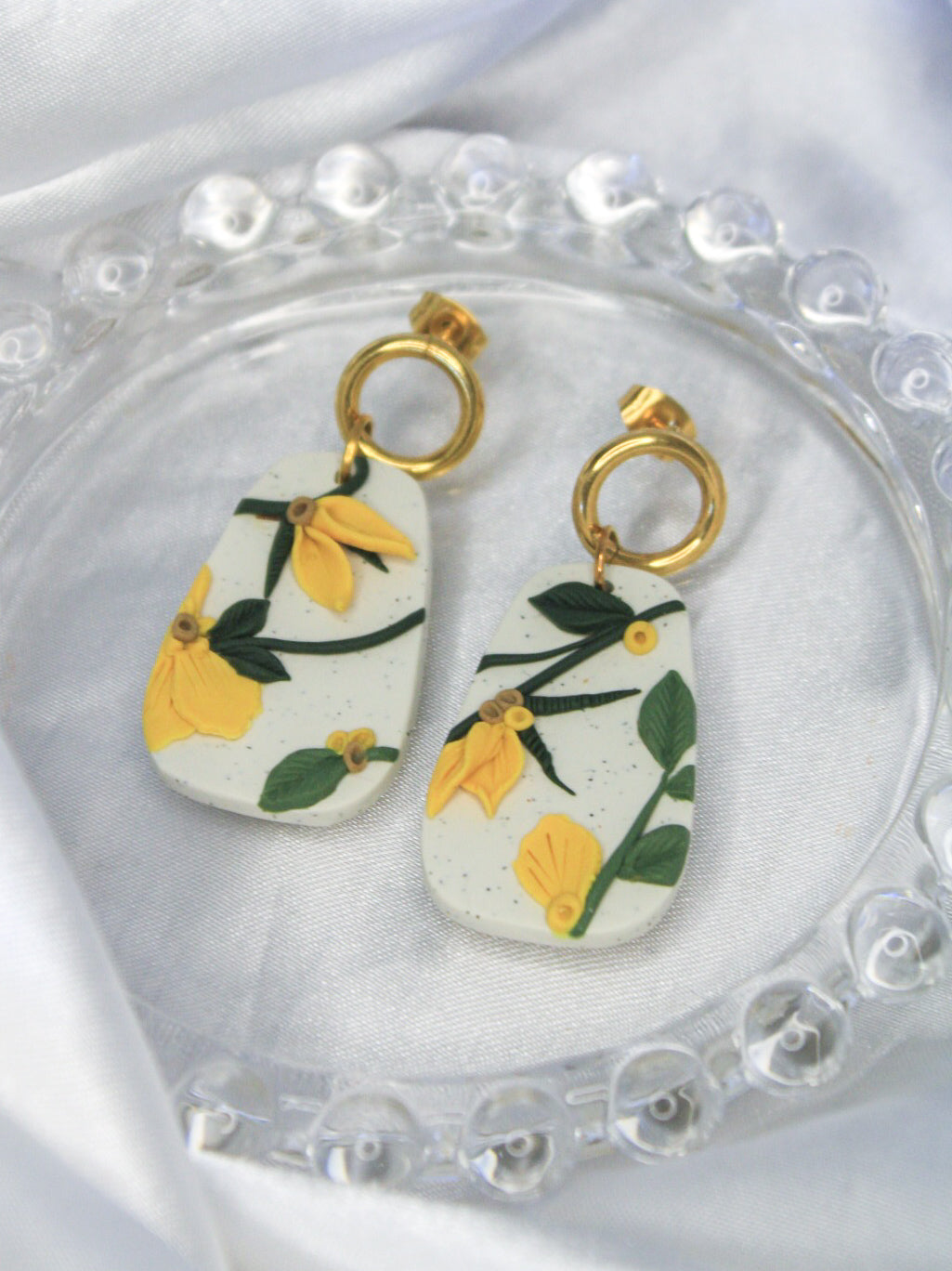 Sunshine Floral Squoval Earrings