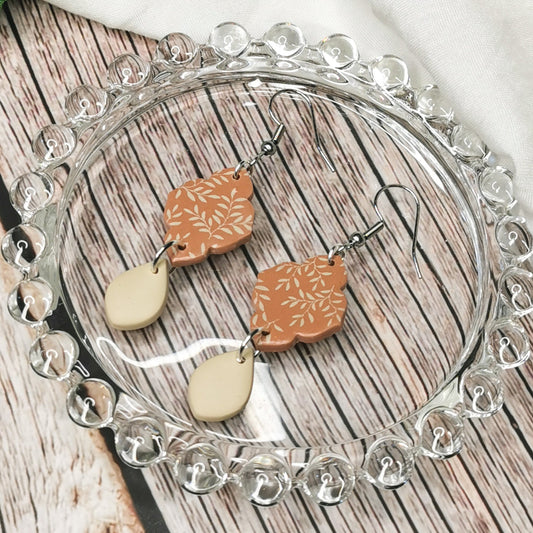 Botanical Tile Drop Earrings