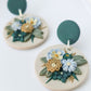 Wildflower Bouquet Earrings - Teal